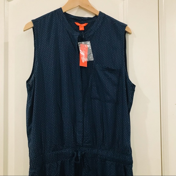 Joe Fresh Blue Patterned Half Sleeve Jumpsuit - Picture 2 of 5